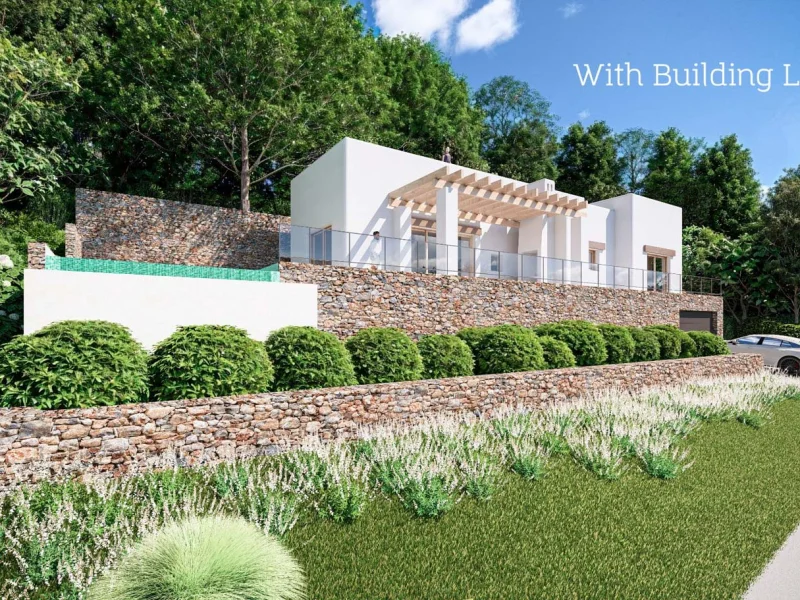 Ibiza-style villa in Jávea with sea views and private pool