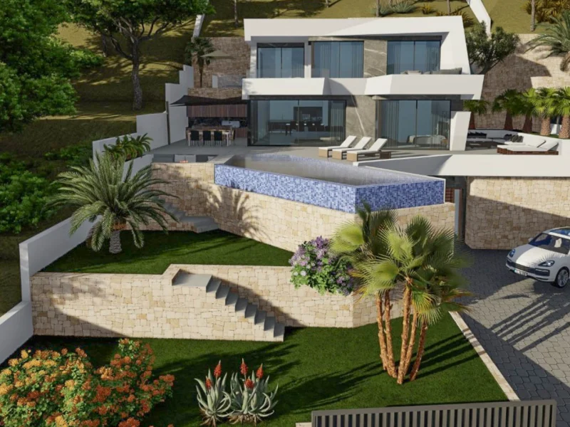 Modern villa project with sea views in Calpe