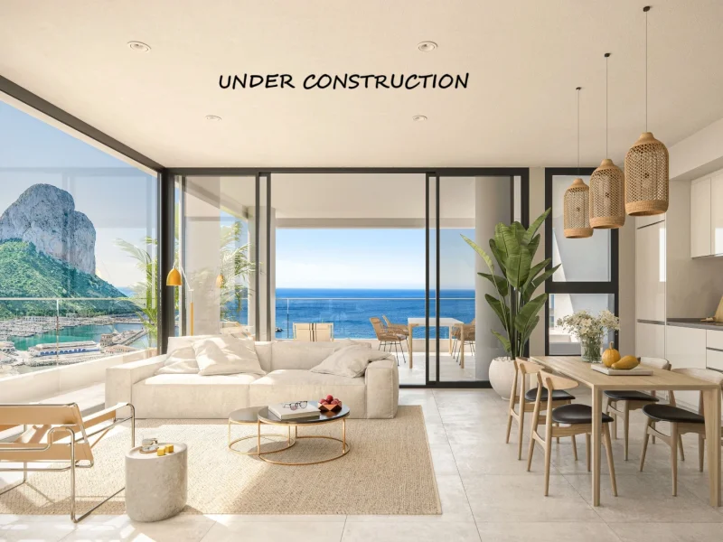 New build apartment in Calpe, Salinas with sea views