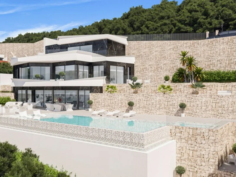 Modern chalet in Benissa with panoramic sea views