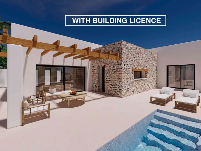 Ibiza-style villa project in Moraira near the beach