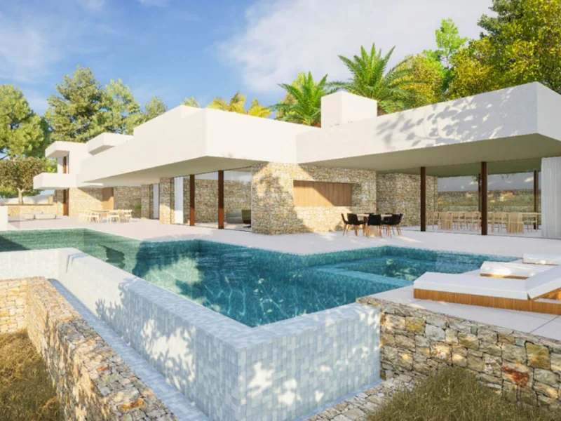 Modern luxury villa in Moraira l'Andragó with sea views