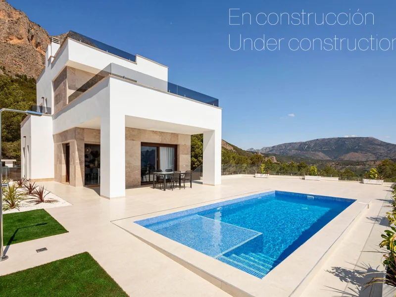 Modern villa in Polop with sea and mountain views