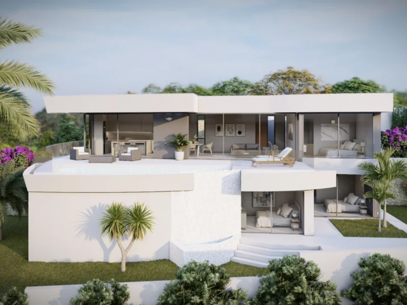 Modern four-bedroom villa in Calpe with infinity pool and sea views