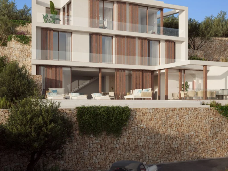 Modern Ibizan style villa in Benissa, Baladrar with sea views