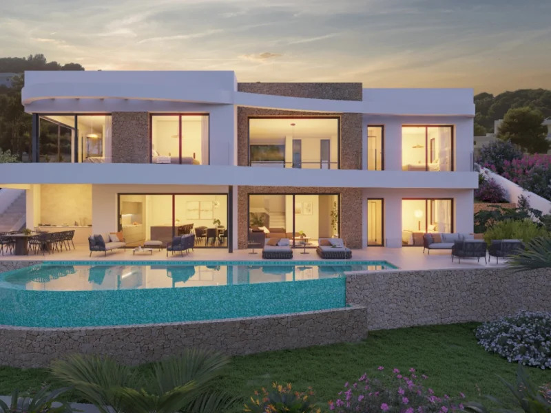 Elegant new build villa in Moraira with sea views