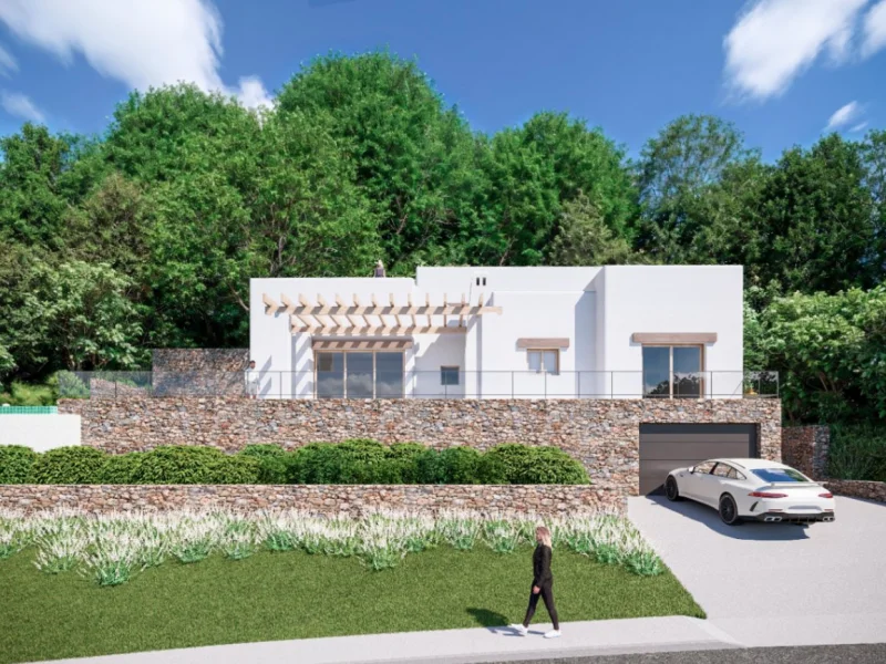 Elegant Ibizan style villa in Jávea, Tosalet with private pool