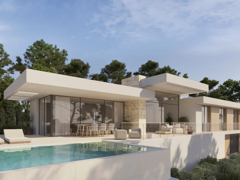 Modern villa project in Los Molinos, Benitachell with sea views
