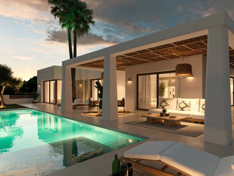 Ibizan style villa in Jávea, Lomas Del Rey with private pool