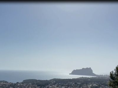 Panoramic views of the Mediterranean Sea and Peñón de Ifach from the villa in Montemar, Benissa.