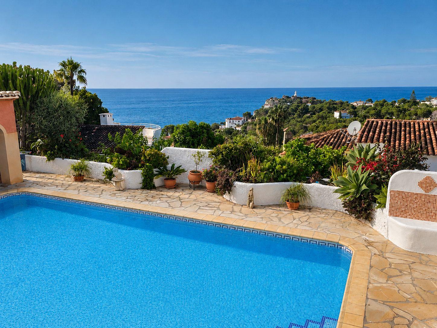 Swimming pool with sea view