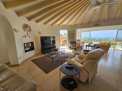 Living room with sea views