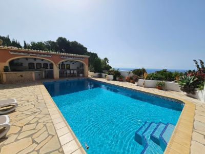 Swimming pool with sea views