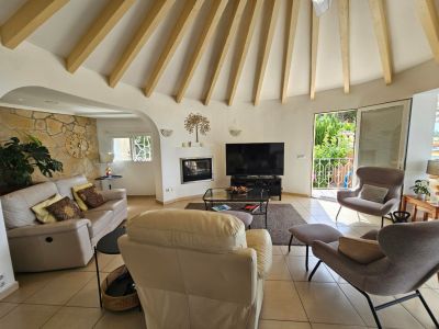 Living room with fireplace