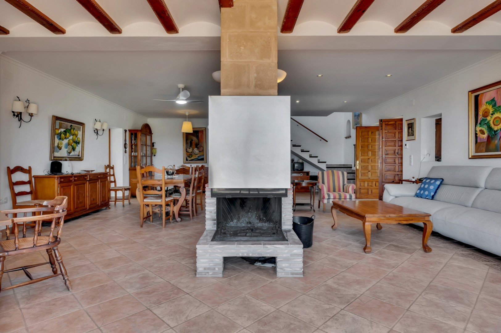 Living room with fireplace