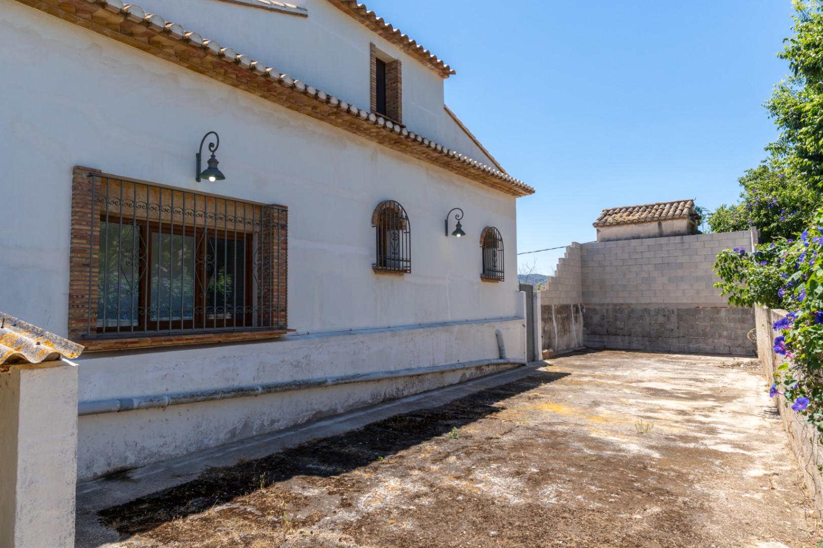 House facade and patio