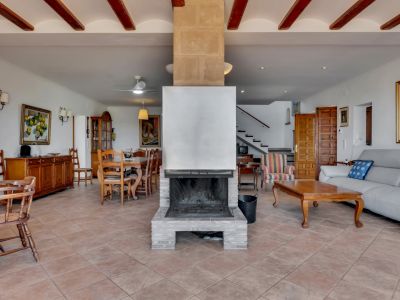 Living room with fireplace