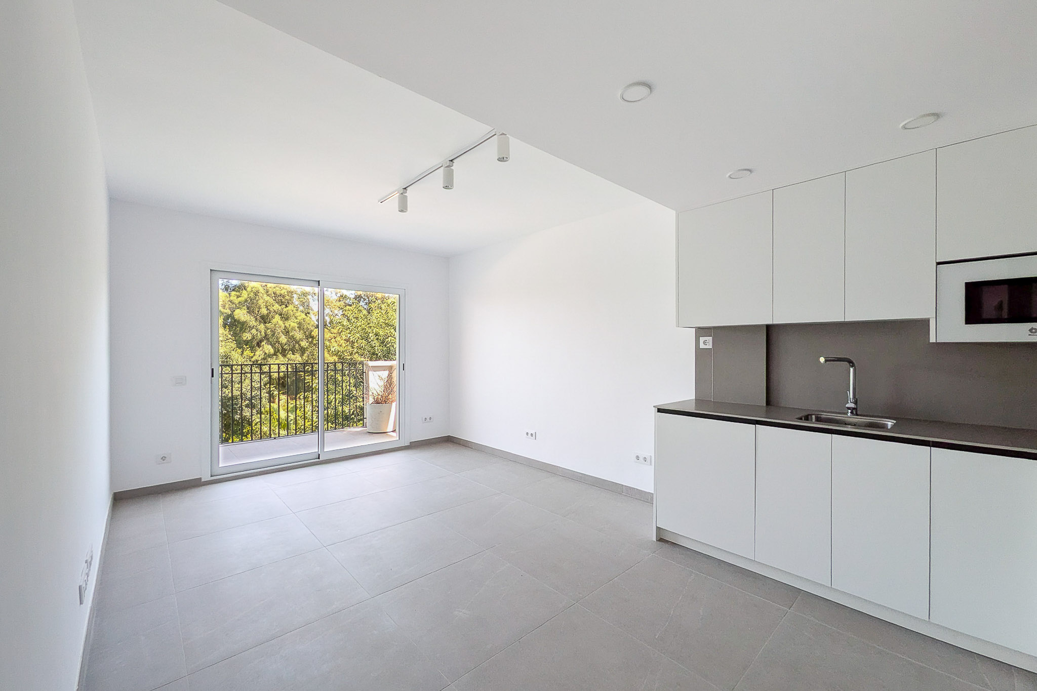 Living room with open kitchen
