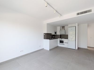 Living room with open kitchen