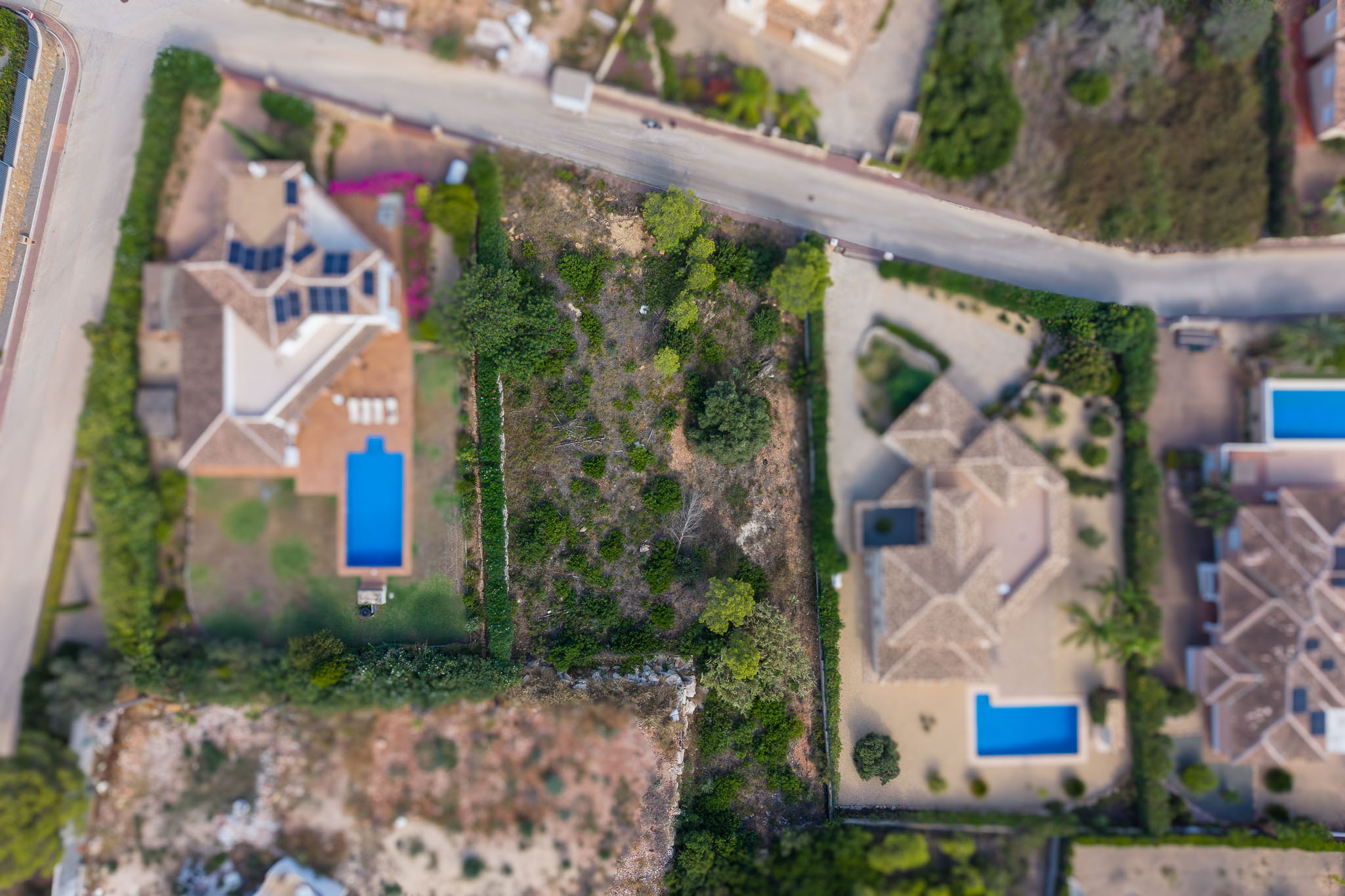 Aerial view of the plot