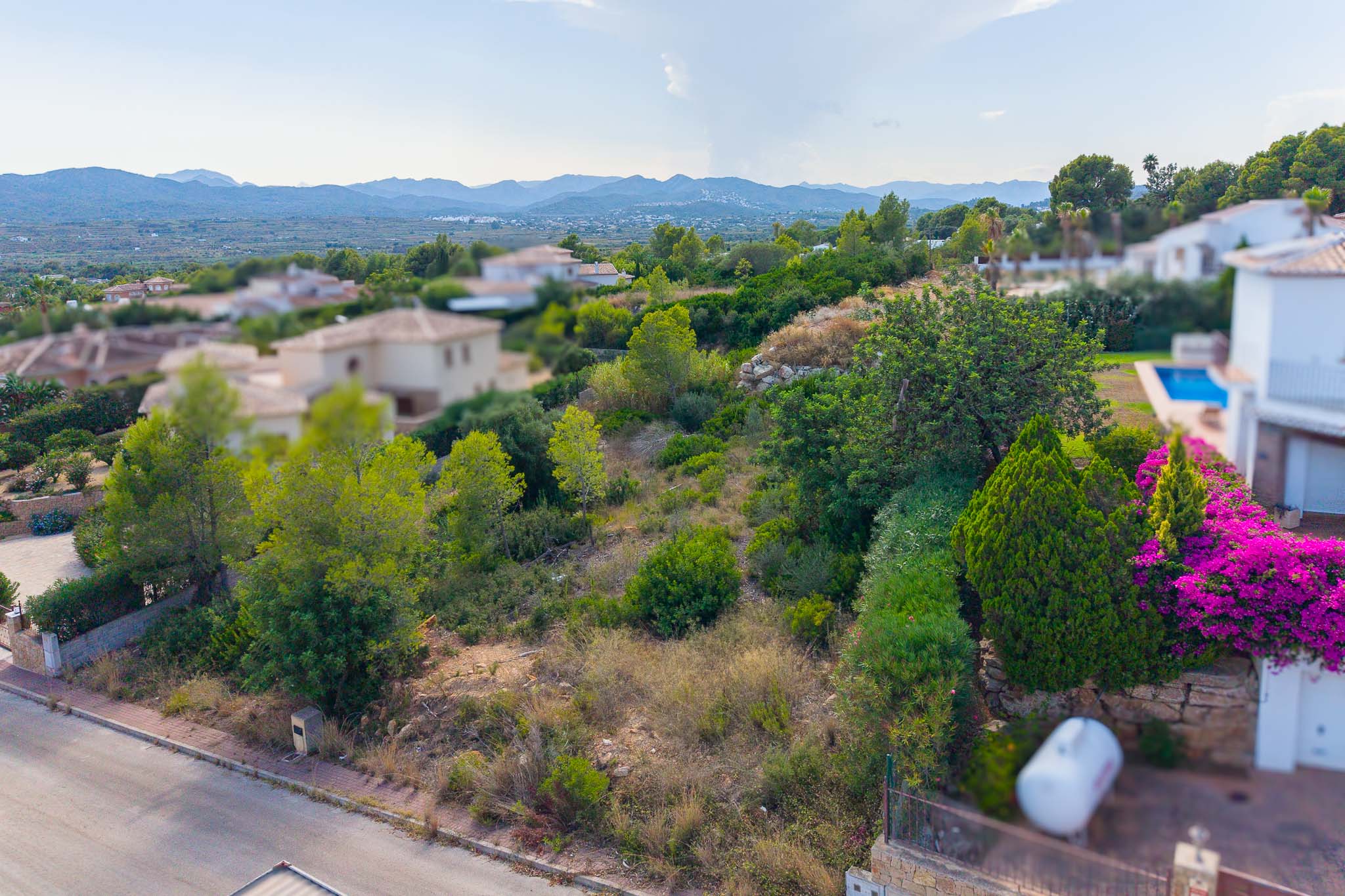Aerial view of the plot