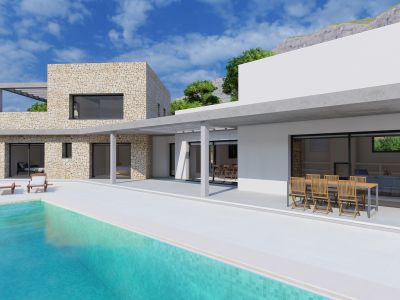 Exterior with terrace and pool