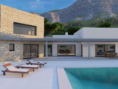 Villa exterior with swimming pool
