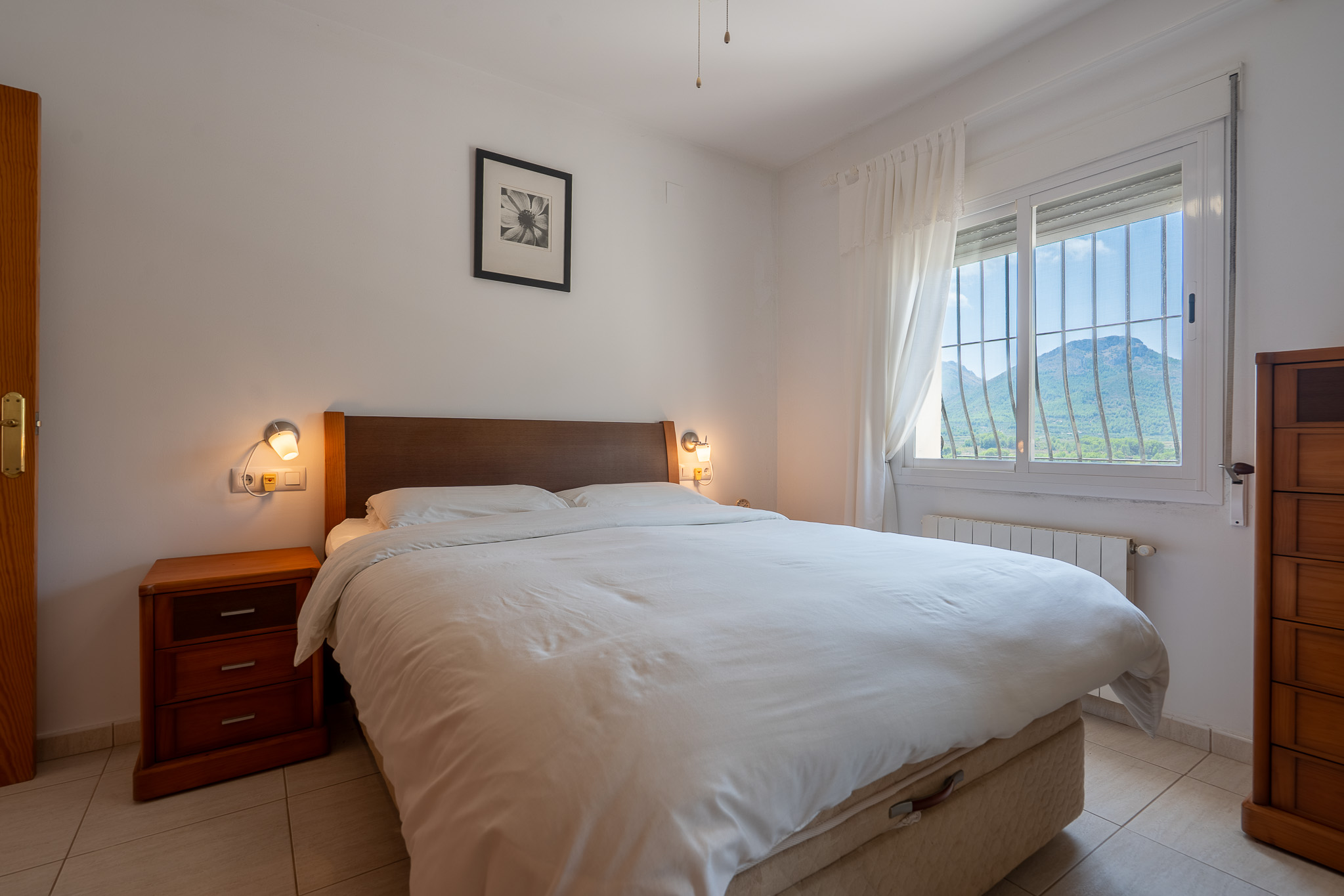 Bedroom with mountain views