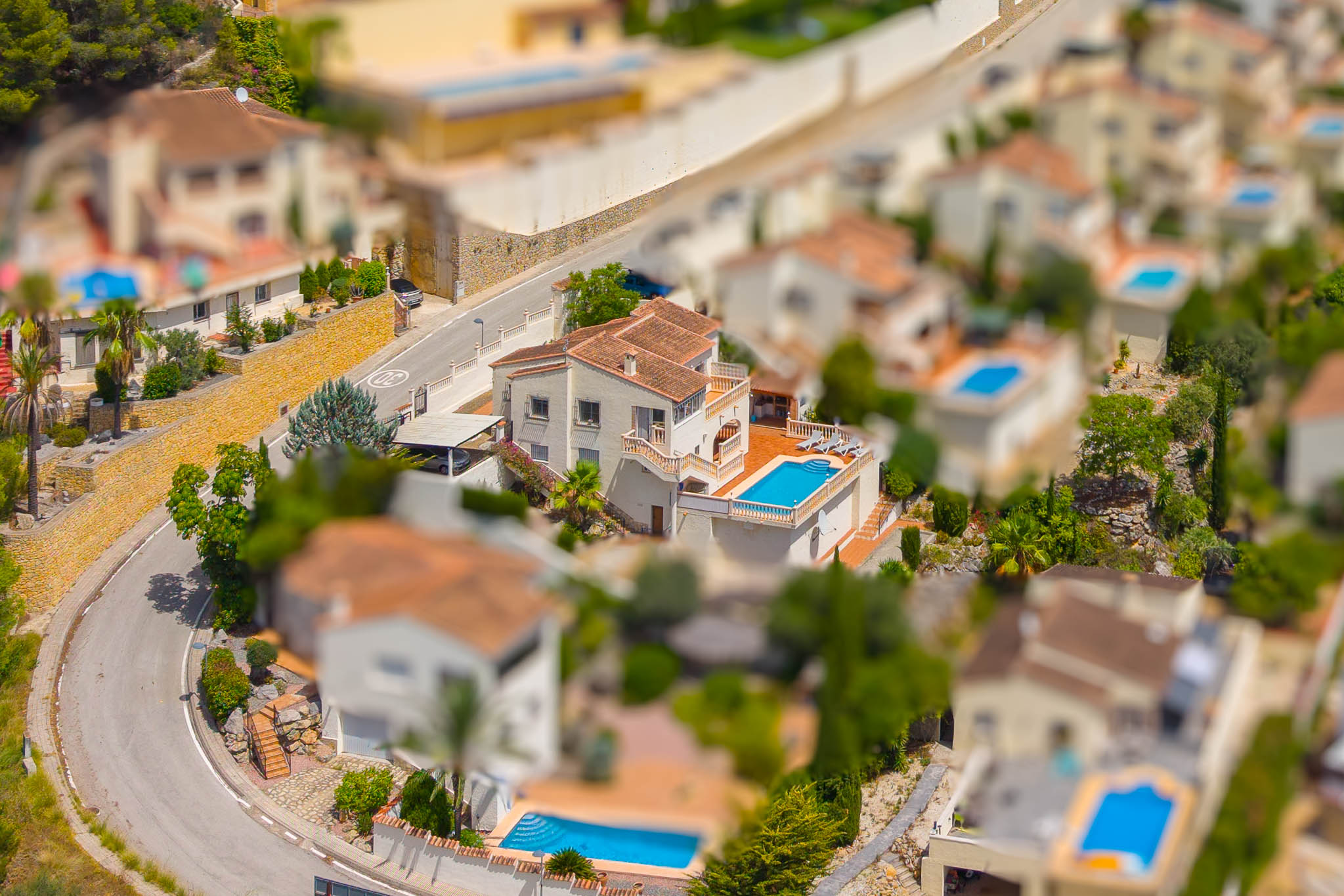 Aerial view of the villa