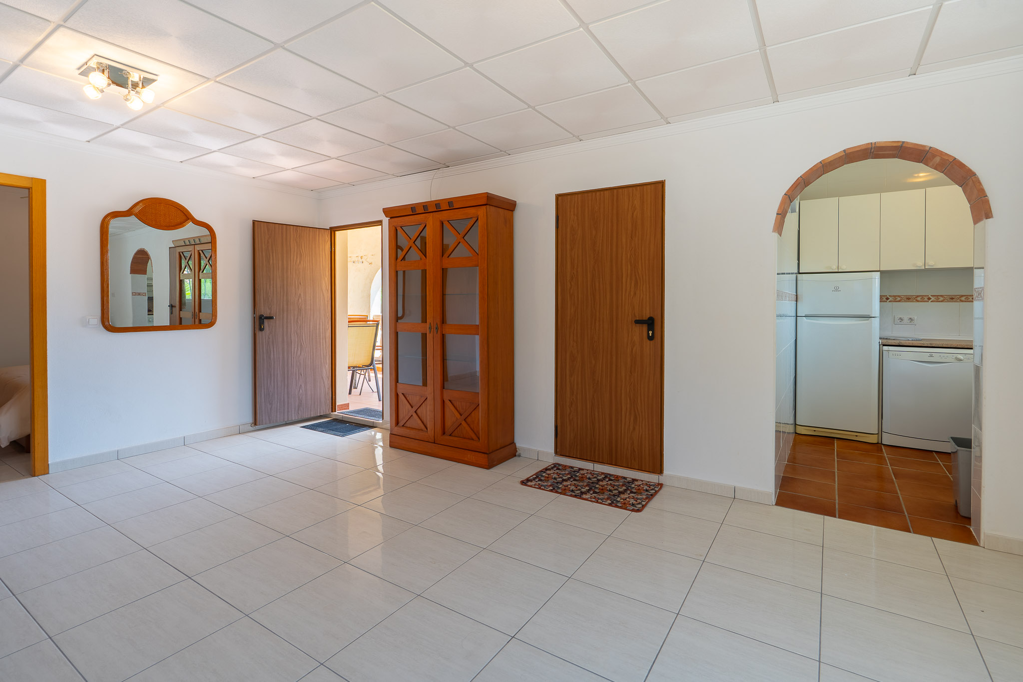 Living room and semi-open kitchen