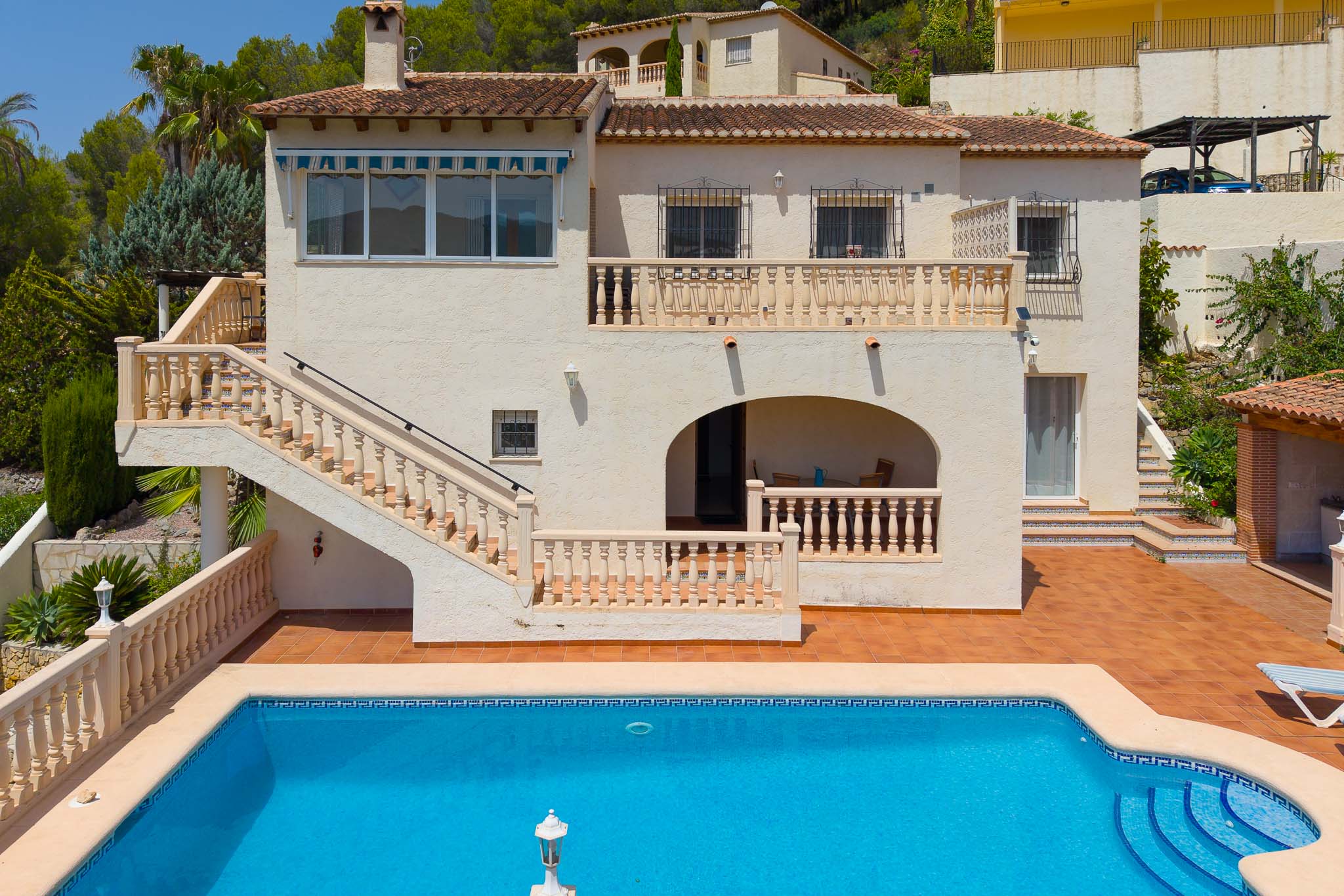 Swimming pool and villa exterior
