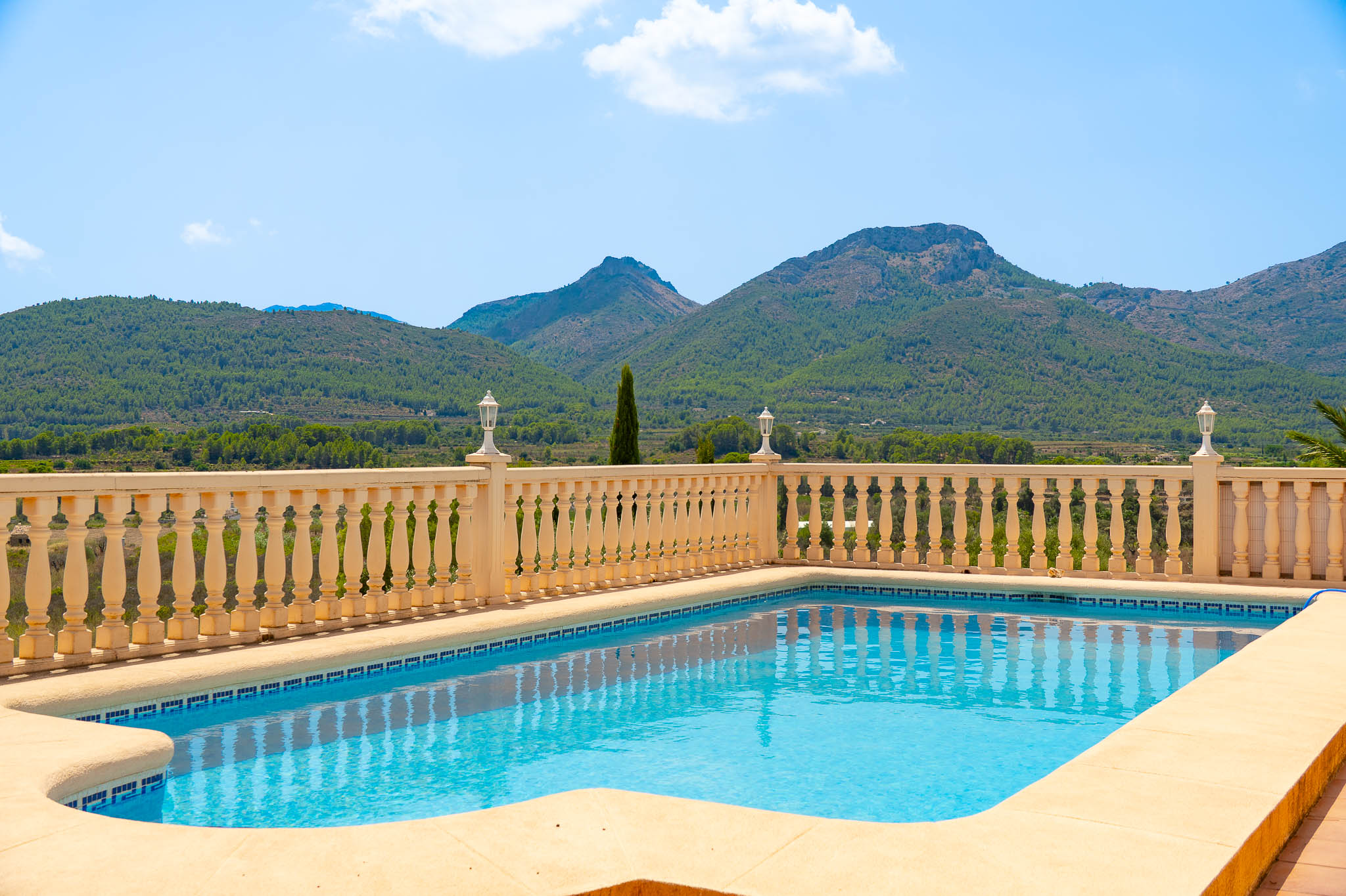 Swimming pool with mountain views