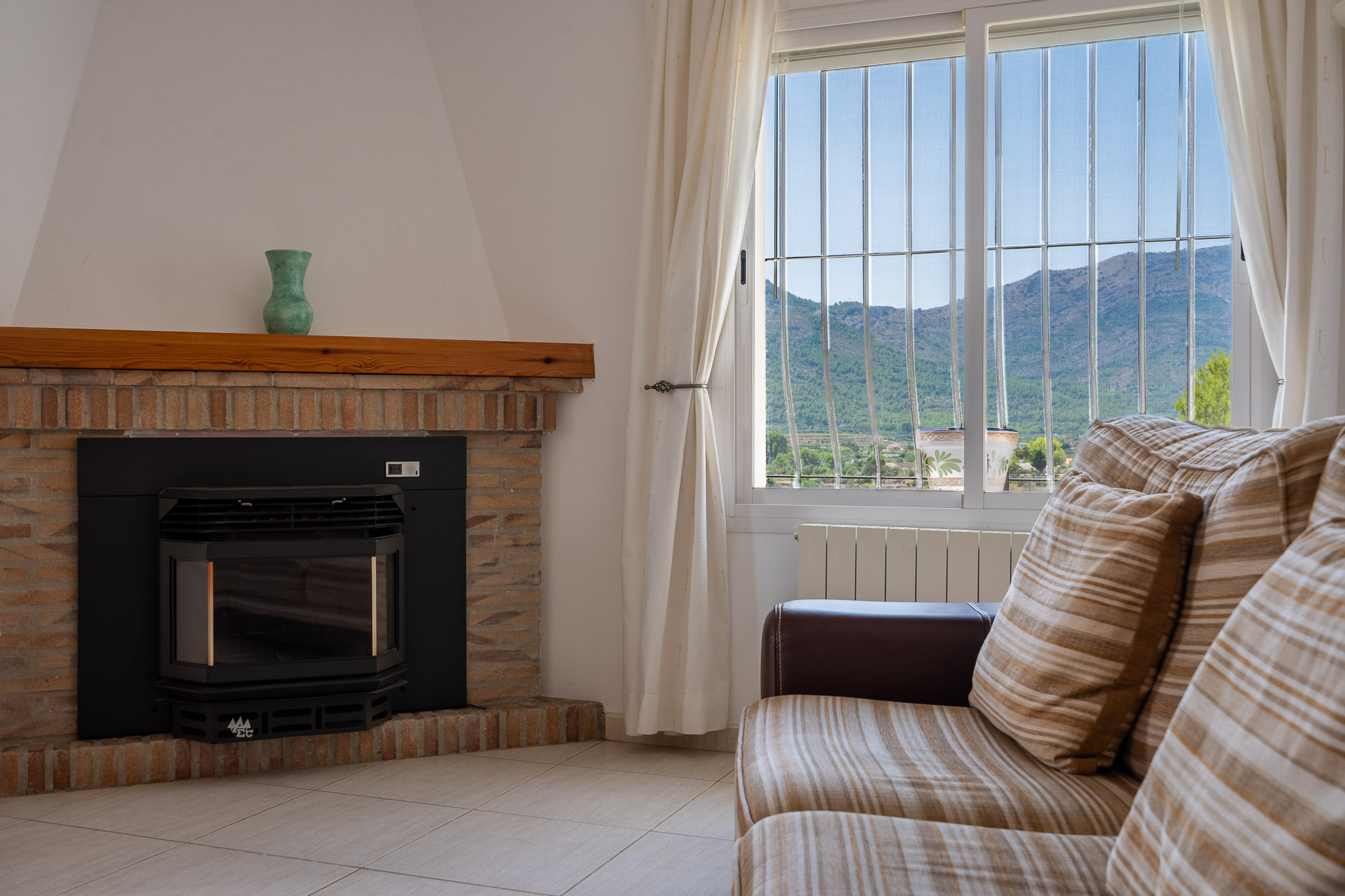 Living room with fireplace
