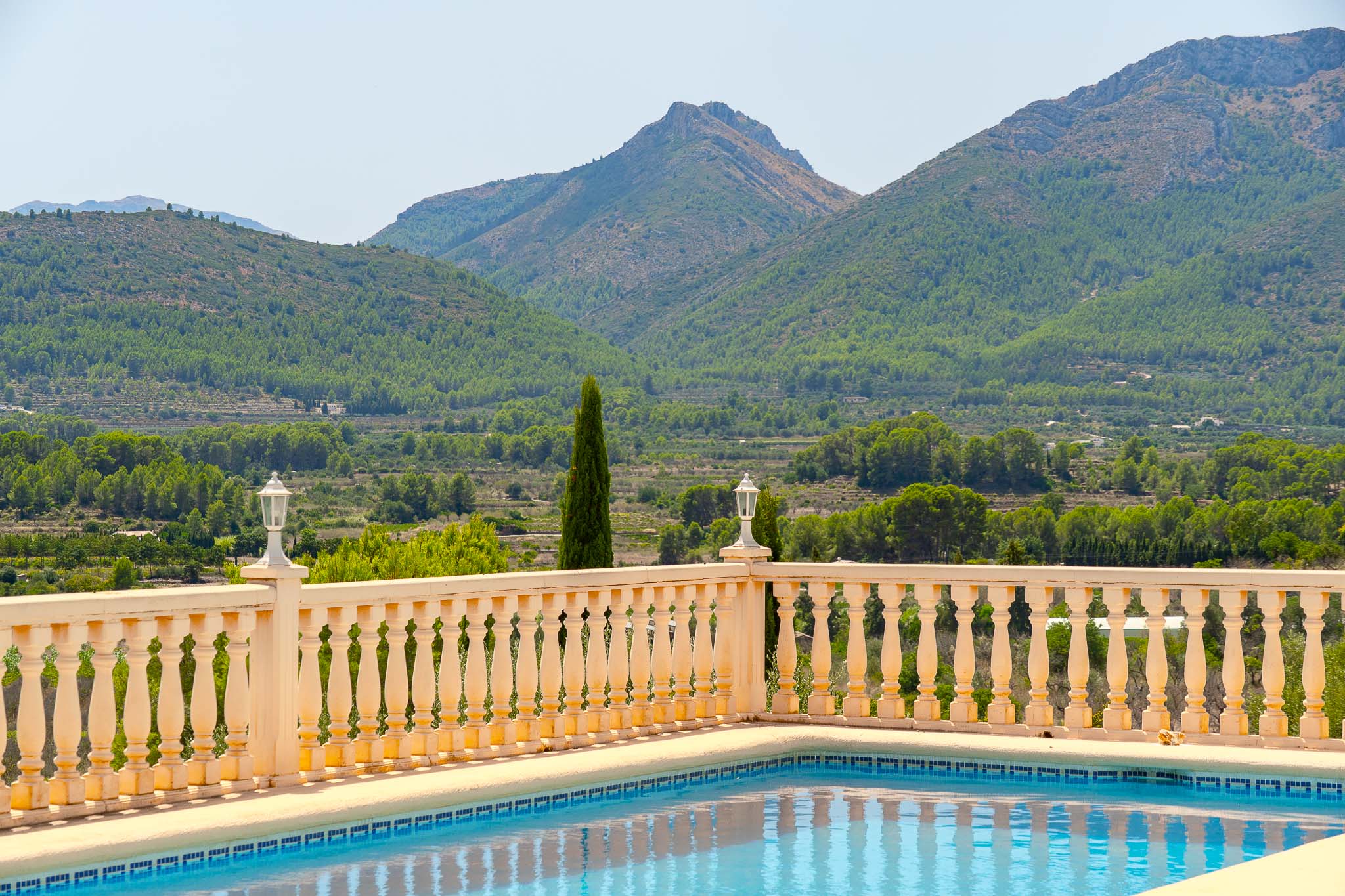 Swimming pool with mountain views