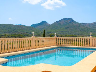 Swimming pool with mountain views