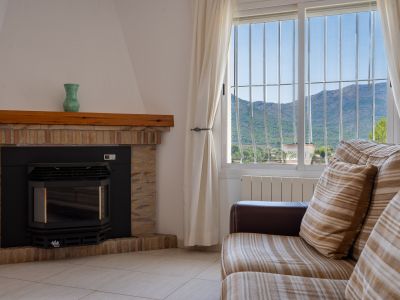 Living room with fireplace
