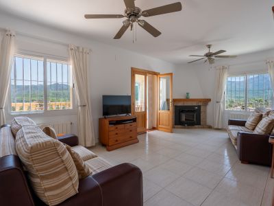 Living room with fireplace