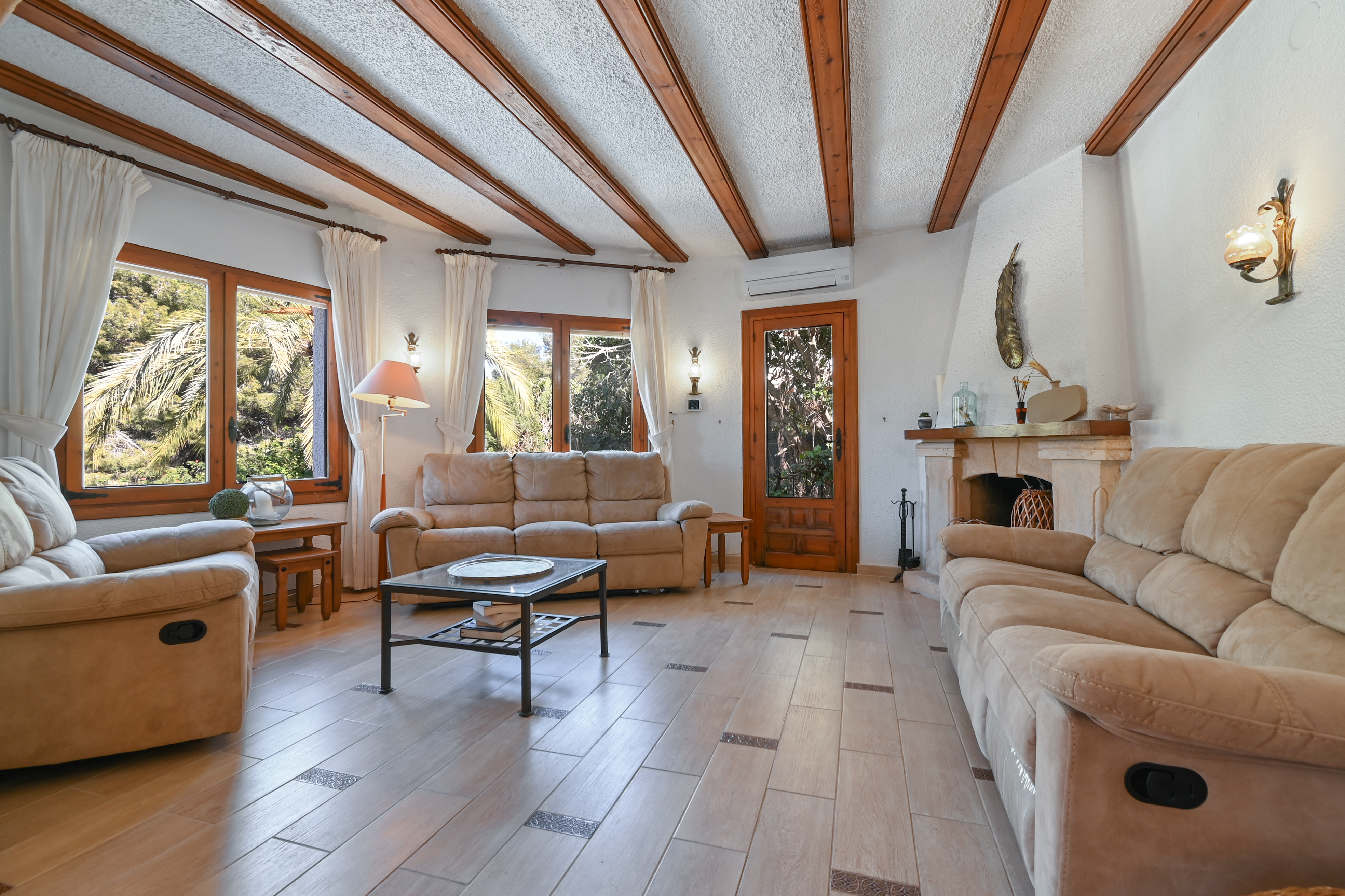 Living room with fireplace