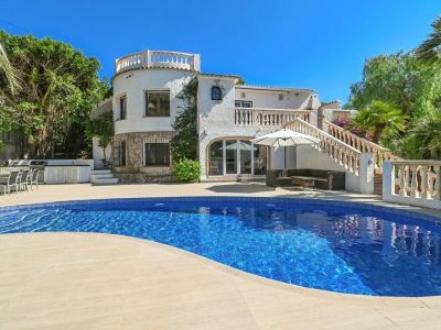 Villa exterior with swimming pool