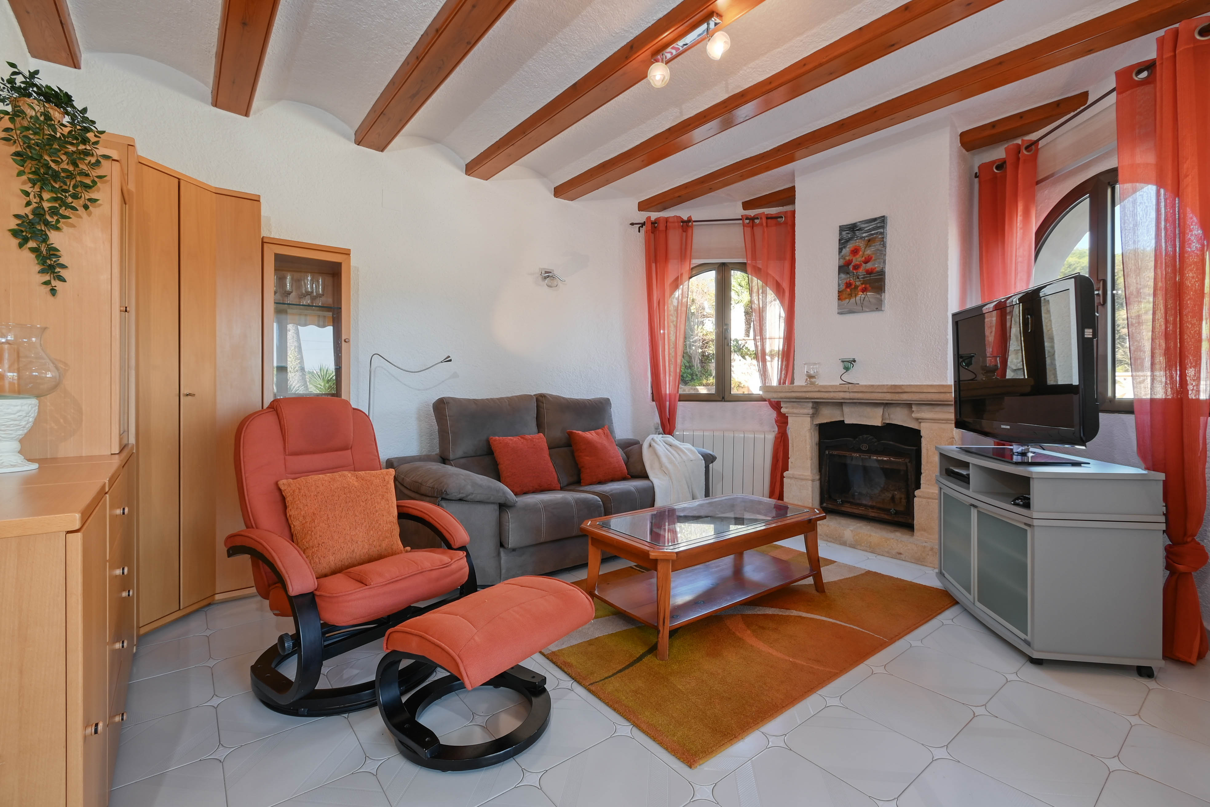 Living room with fireplace