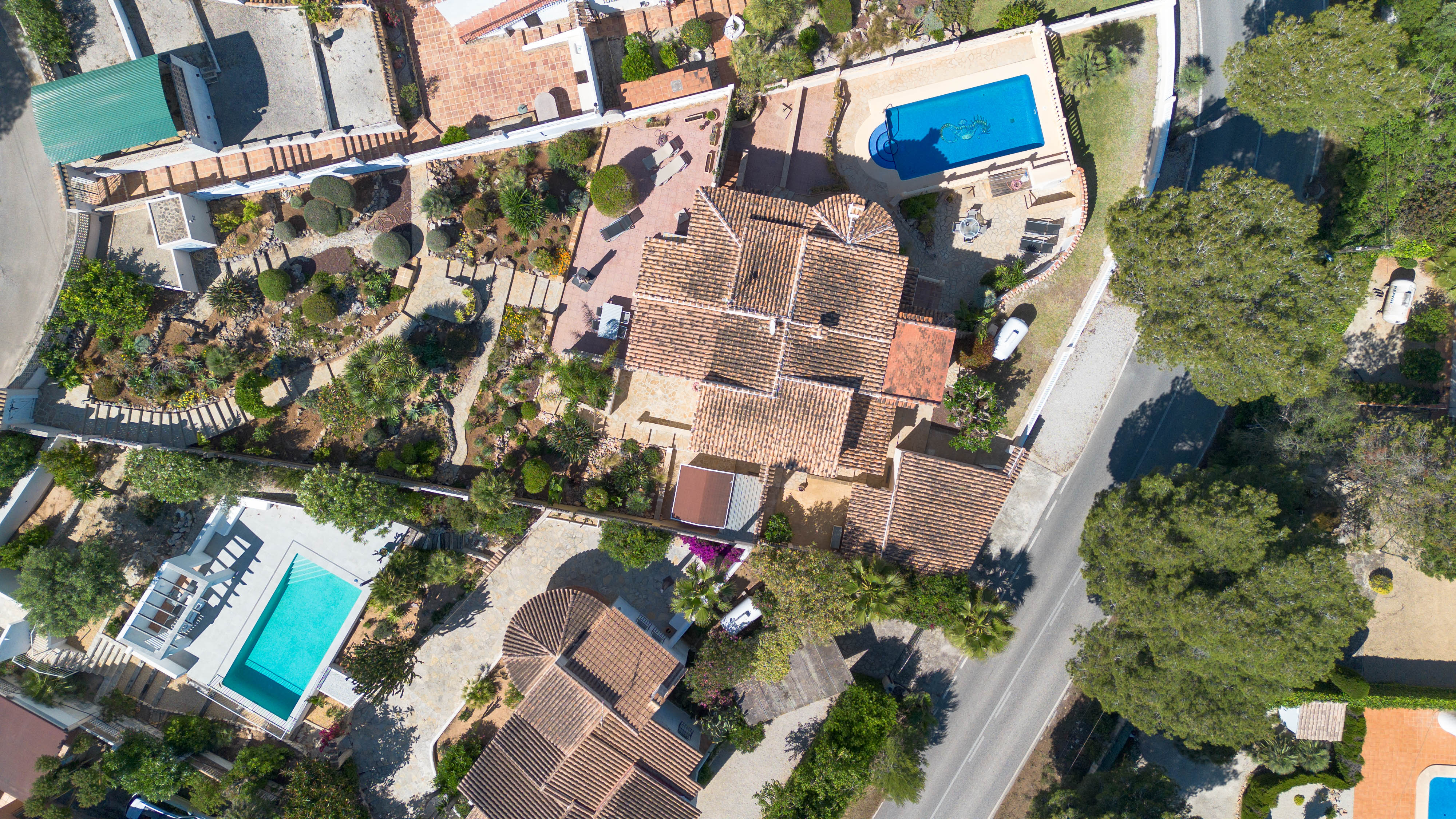 Aerial view of the property