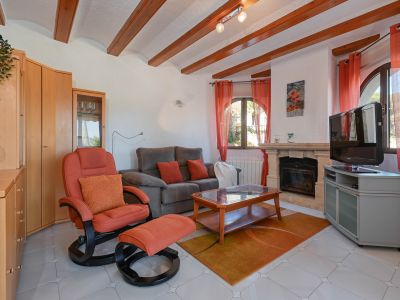 Living room with fireplace