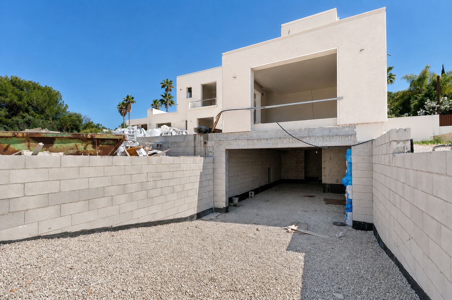 Garage entrance under construction