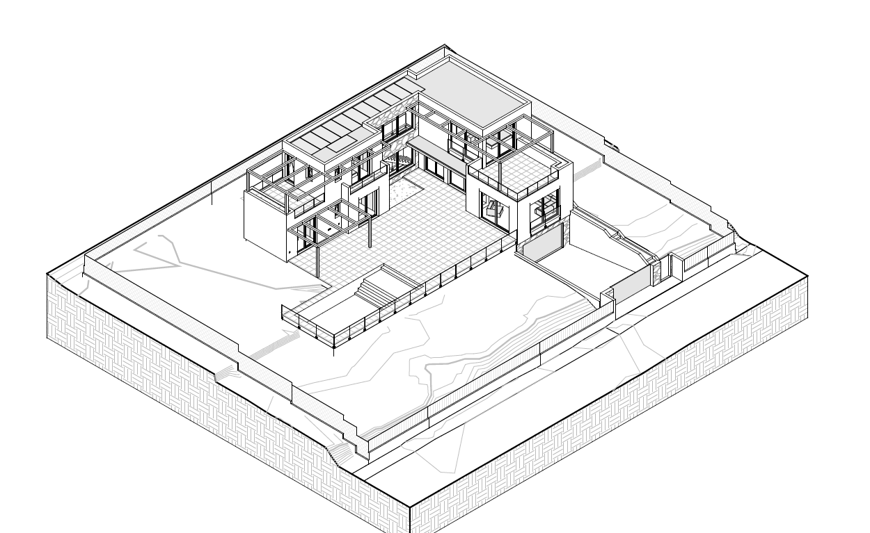 3D architectural plan of the villa