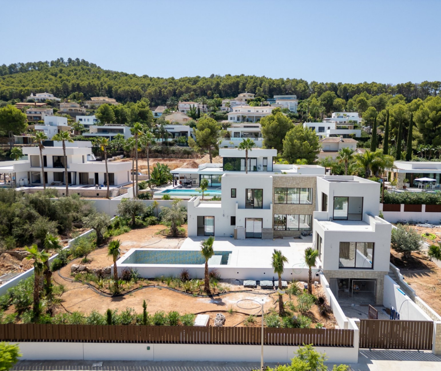 Aerial view of the villa