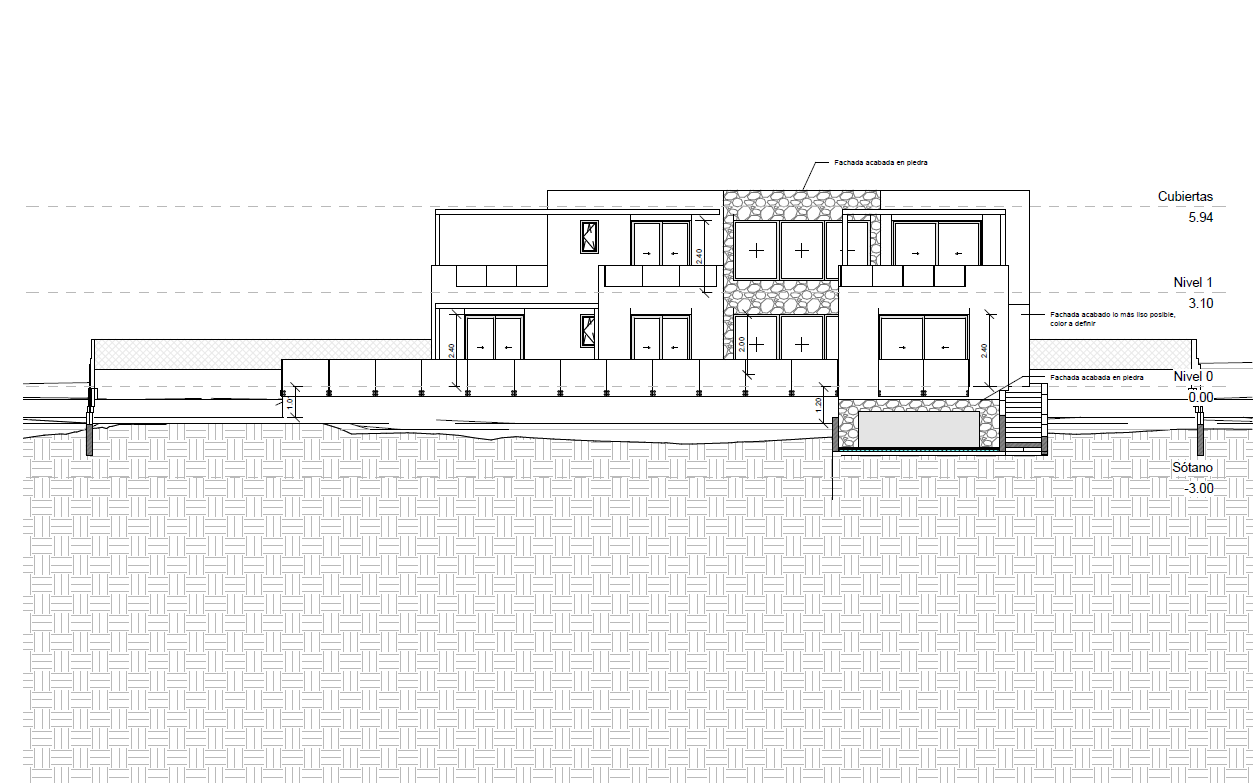 Architectural facade elevation plan