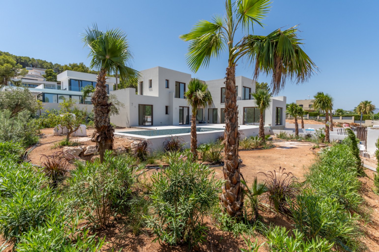 Villa exterior with pool