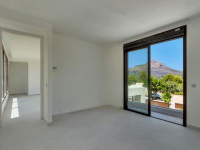 Bedroom with mountain views