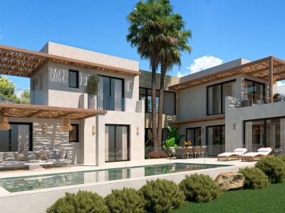 Villa exterior with swimming pool