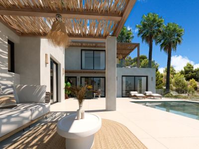 Covered terrace and swimming pool